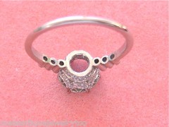 ART DECO STYLE .34 ctw DIAMOND PLATINUM ENGAGEMENT RING MOUNTING set your 1 ct!