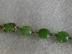 VTG Crown Trifari Marbled Green Lucite Faux Jade Gold Tone Necklace Earrings SET