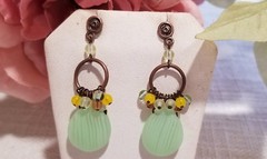 3 pair Gorgeous Lot Dangle Drop Pierced Post Earrings Made w Czech Glass Beads