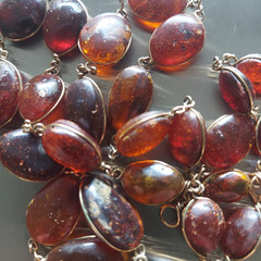 Vintage Bultic Amber Graduated Nuggets Wire Wrapped Necklace 24” 26g