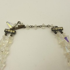Vintage AB Rhinestone Necklace 2 Strand Choker Collar 15 Inch
