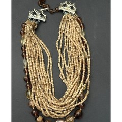 THREE VINTAGE ART GLASS FASHION NECKLACES FROM ESTATE SKY