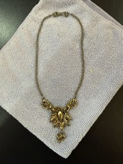 Vintage Hollycraft Copr. 1950 Necklace Emerald Green Rhinestone