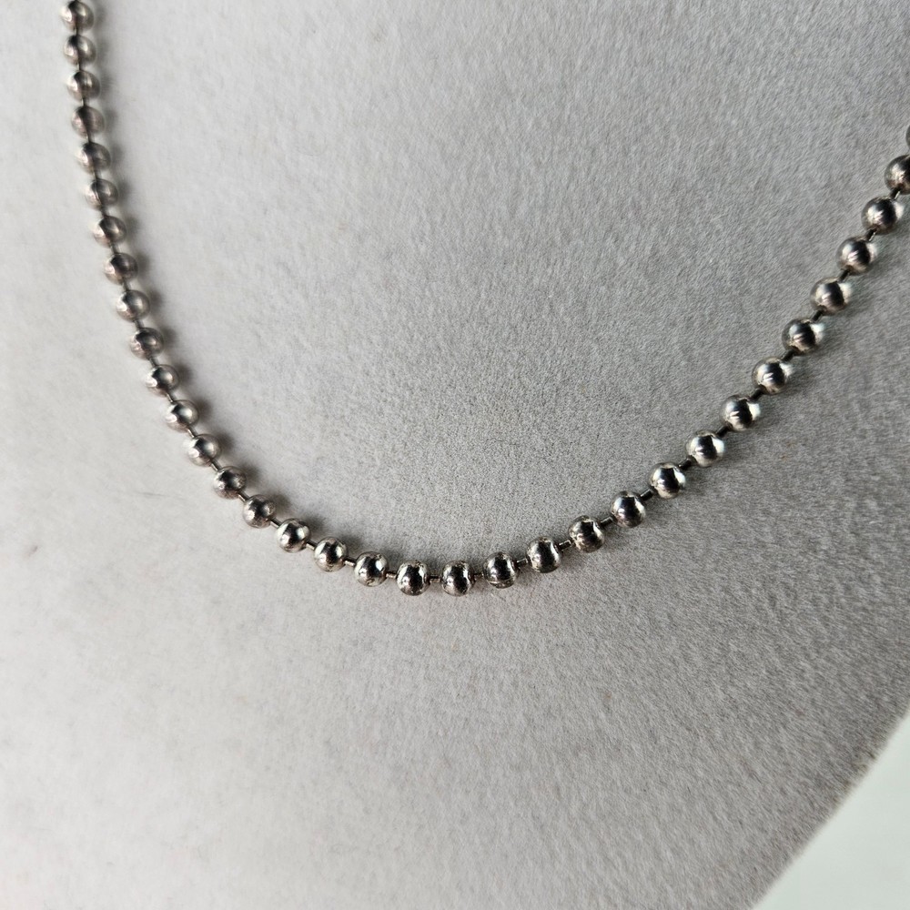Sterling Silver Italy AGI Chain Necklace Beaded 12.5g 18 inches [8709]