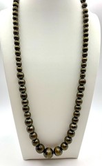Vintage Graduated Ball Bead Necklace Antique Brass Tone 26″ Chain Strung