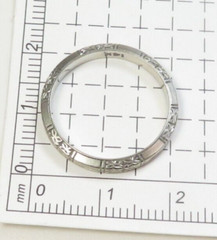 Antique Art Deco 1920’s Wedding Band 14KW Ring Size 7 UK-N1/2 2.41 MM Engraved