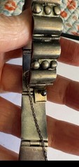 Vintage Higher Quality Taxco Bracelet W/Safety Chain ((Amazing Patina)) 7.25”