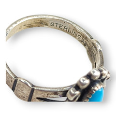Vintage Turquoise Wheeler Manufacturing Co. Sterling Silver 925 Ring Size 3.75