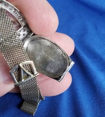 Original EARTH MINED DIAMOND ART Deco Ladies Watch Vintage Solid PLATINUM Case