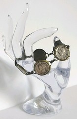 Vintage Mercury Dime 5 Coin Bracelet 90% Silver Encased In Brass 1926 to 1943
