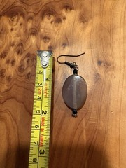 Stone Pierced Earrings Gray Gemstone Quartz Hook Elegant