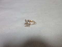 14K SOLID YELLOW GOLD CZ STONE EARRINGS LEVERBACK DANGLE #12