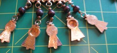 KENNETH LANE Necklace~Vintage GT BIG MAYAN pendant + Wooden Beads~Signed~FREE H