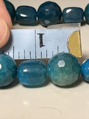 NATURAL BLUE ROUND FACETED MINERAL STONE BEADS NECKLACE AGATE BEADED HSN 314g