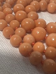 Antique Mediterranean Sciacca Salmon Coral 23½” Necklace 5-9.3mm Bead 14k Clasp