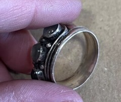 Vintage 3 Stone Triple Moonstone Oval Sterling Silver 925 Sz 9.75 Ring