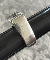 Chunky Sterling Silver Clear CZ Open Channel Set Solitaire Statement Ring 6.25