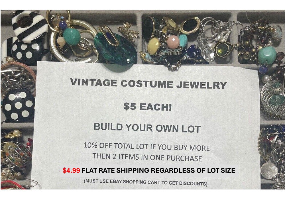 PIERCED EARRINGS MAKE YOUR OWN LOT VINTAGE MCM ESTATE $5 EACH $4 SHIPPING