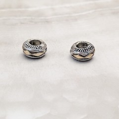 Vintage Clip On Earrings Two Tone Reversible Magnetic Hoops Silver/Gold Tone