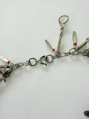 Vintage Silver Tone Cha Cha Statement Necklace, Tribal Charm Necklace Animals