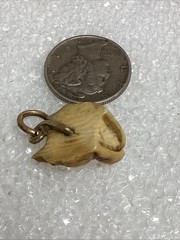 Victorian Era Dog Pendant, Carved Pit Bull Charm