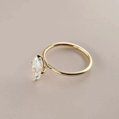 1.7Ct Marquise Cut Lab Created Diamond Engagement Solitaire Ring 14K Gold Finish