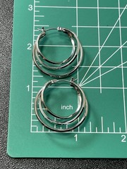 Vintage 1.1” Hinged Silver Tone Metal Hoop Earrings