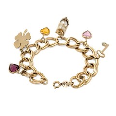 Vintage Automade 12K Gold Filled Double Link 6.75″ Charm Bracelet