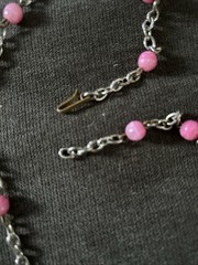 Vintage Casa Maya Mexico Necklace Copper Brass Pink Color Beads —