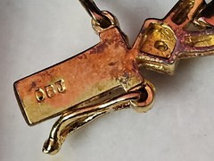 Vintage Retro 925 Gold OBJ XOXO Hugs Kisses Love Gemstone Bracelet Jewelry