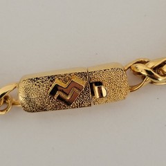 Vintage Mario Valentino Gold Plated Chain Necklace 15 Inch Thick Chocker