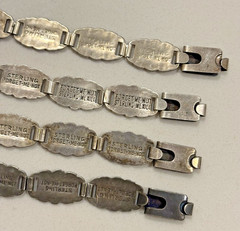 Vintage Sterling Silver WWII Forget Me Not Bracelets. Lot Of 4. Sterling Silver.