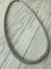 Vintage Sterling Silver 925 Italy Popcorn Link Chunky Chain Choker Necklace 18g