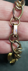 Gold Toned Metal Gold Luck Horse Shoe Wishing Well CA Charm Bracelet Jewelry vtg