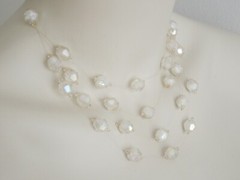 Vintage Langani Necklace Glass Beads Balls 4-Row 37.3 G/Length Approx. 39 Cm