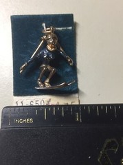Vintage 1960s Griffith Sterling Karatclad 3D Skier Charm NOS