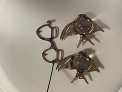 Coro Duette 1940s Vermeil Sterling Jelly Belly Angel Fish Brooch