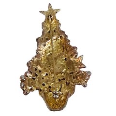 Patriotic Christmas Tree Brooch Red White Blue Rhinestone American Flag Pin
