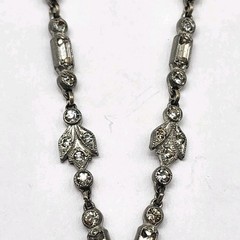 Art Deco Paste Rhinestone Festoon pendant Necklace 1920s antique