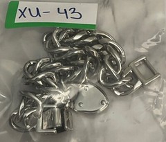 Silver Tone Chain Vintage Bracelet Lock No Key Jewelry XU-43