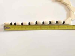 Vintage Plastic Necklace with Triangular Beads Retro Off-White Black