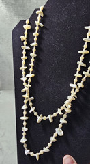Mother Of Pearl Beads and Chip 40in Single Strand Necklace Vintage Beautiful