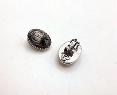 Vintage Whiting and Davis scarab Egyptian revival clip on earrings rare