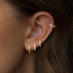 Gold Hoop Earrings for Women Trendy 14K Gold Plated Small Huggie Cartilage Hy…