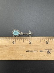 Antique Art Deco Aquamarine Earring * Broken Back * See Photos Single** 925
