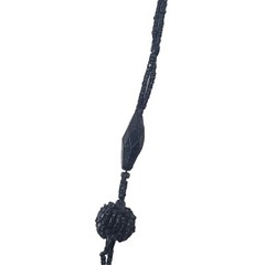 Antique Jet Glass Beaded Flapper Necklace Black Jet 32in Long