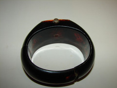 Vintage DYNASTY Watch Tortoise Polystyrene Plastic Clamp Bangle