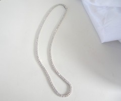 Vintage Sterling Silver 925 Cubic Zirconia Tennis Necklace Fits 18″