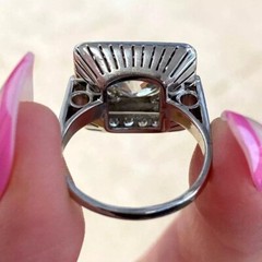 Vintage Art Deco 3.00Ct Round Cut Lab Created Diamond 925 Silver Engagement Ring