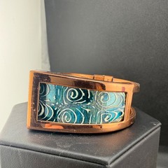 Vintage Matisse Bracelet Copper Tone Enamel Signed 6.5”